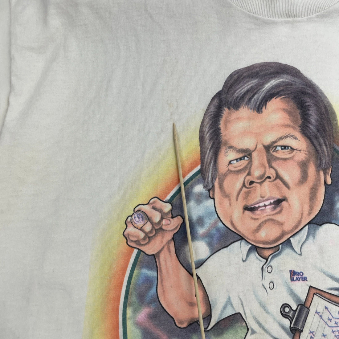 Vintage Jimmy Johnson Miami Dolphins Caricature T-Shirt Size XL 90s NFL