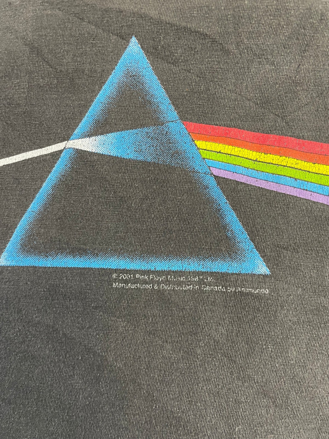 Vintage Pink Floyd Dark Side Of The Moon T-Shirt Size Large Music Band Tee 2001