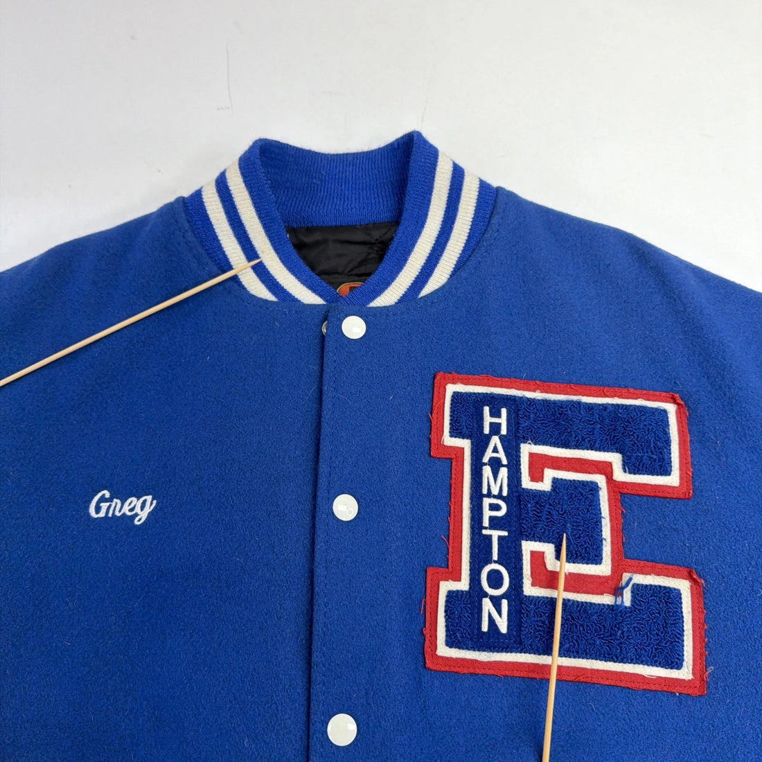 Vintage East Hampton Baseball Basketball Wool Varsity Letterman Jacket Large