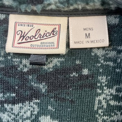 Vintage Woolrich Pullover Fleece Jacket Size Medium Green