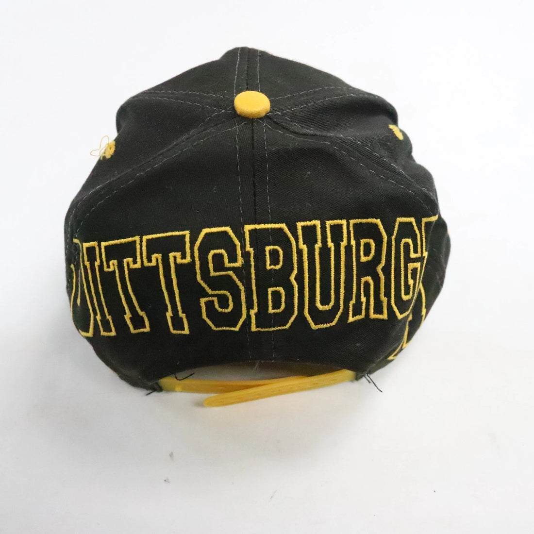 Vintage Pittsburgh Penguins Blockhead Logo Athletic Snapback Hat OSFA NHL