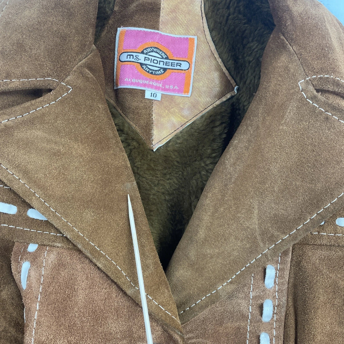 Vintage Ms. Pioneer Leather Suede Coat Jacket Womens Size 10 Western