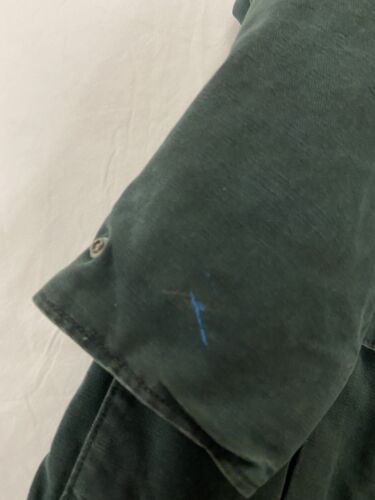 Vintage Carhartt Canvas Work Jacket Size Medium Green Blanket Lined C10H