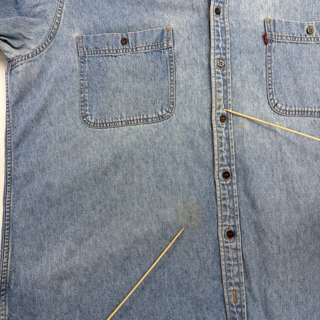 Levi's Denim Button Up Shirt Size 2XL Light Wash Blue