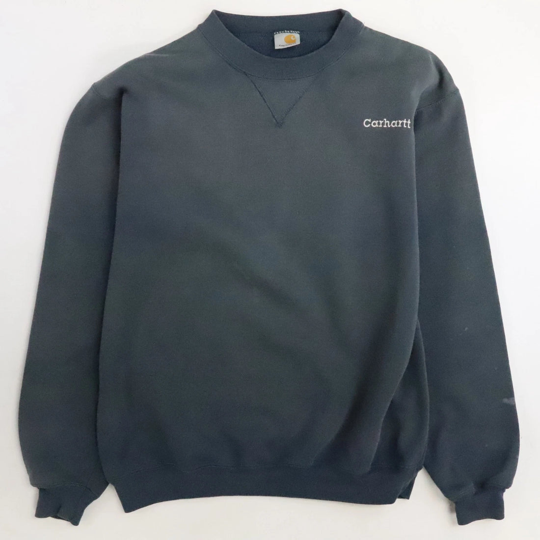 Vintage Carhartt Crewneck Sweatshirt Size XL Blue Embroidered Spell Out