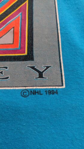 Vintage San Jose Sharks T-Shirt Size XL Tall 1994 90s NHL