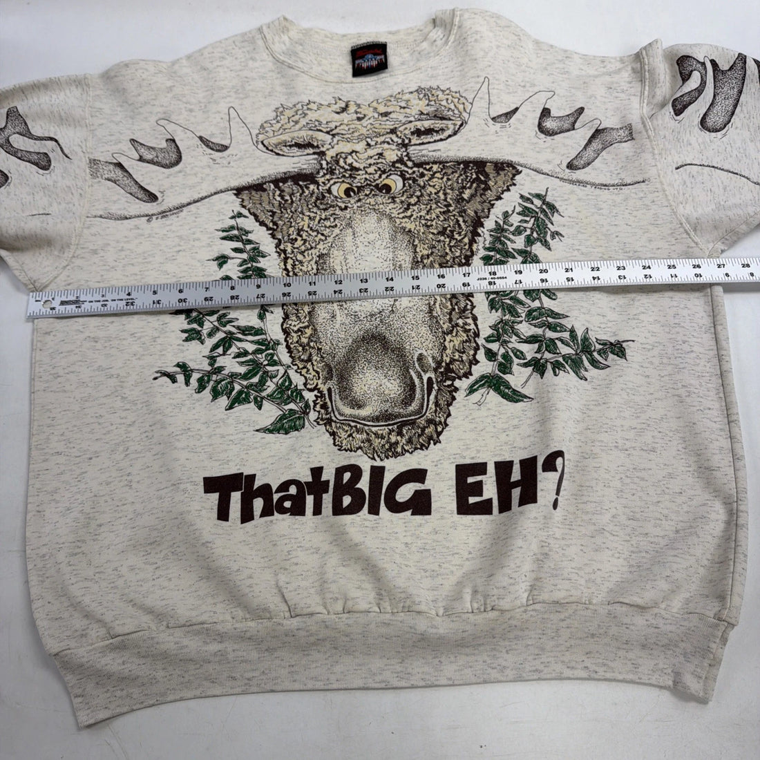 Vintage That Big Eh Moose Thunderbird Sweatshirt XL Nature Parody Humor Gag 90s