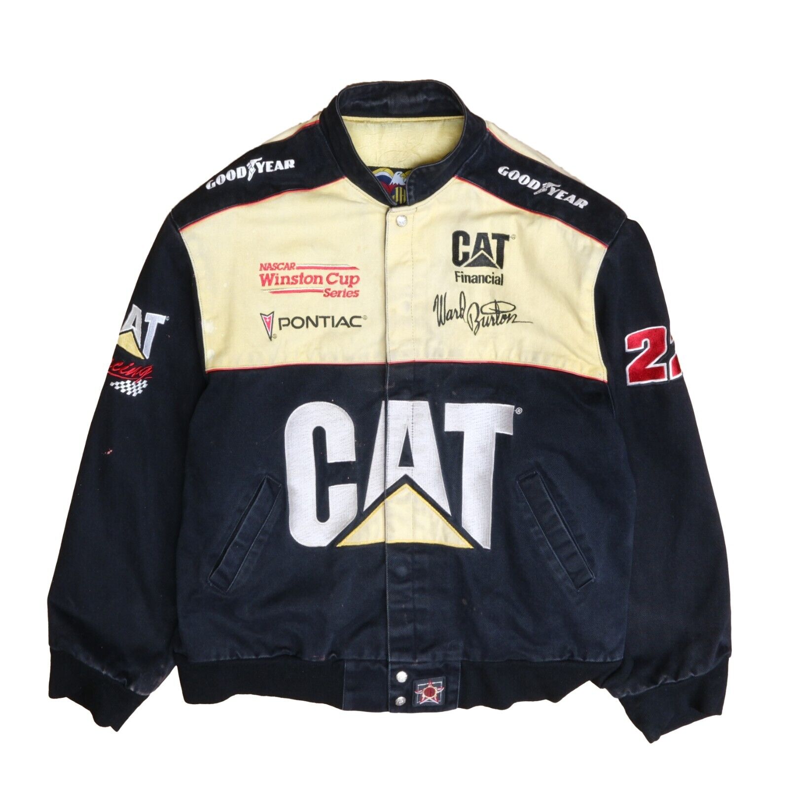 Vintage Ward Burton Cat JH Design Racing Jacket Size XL NASCAR