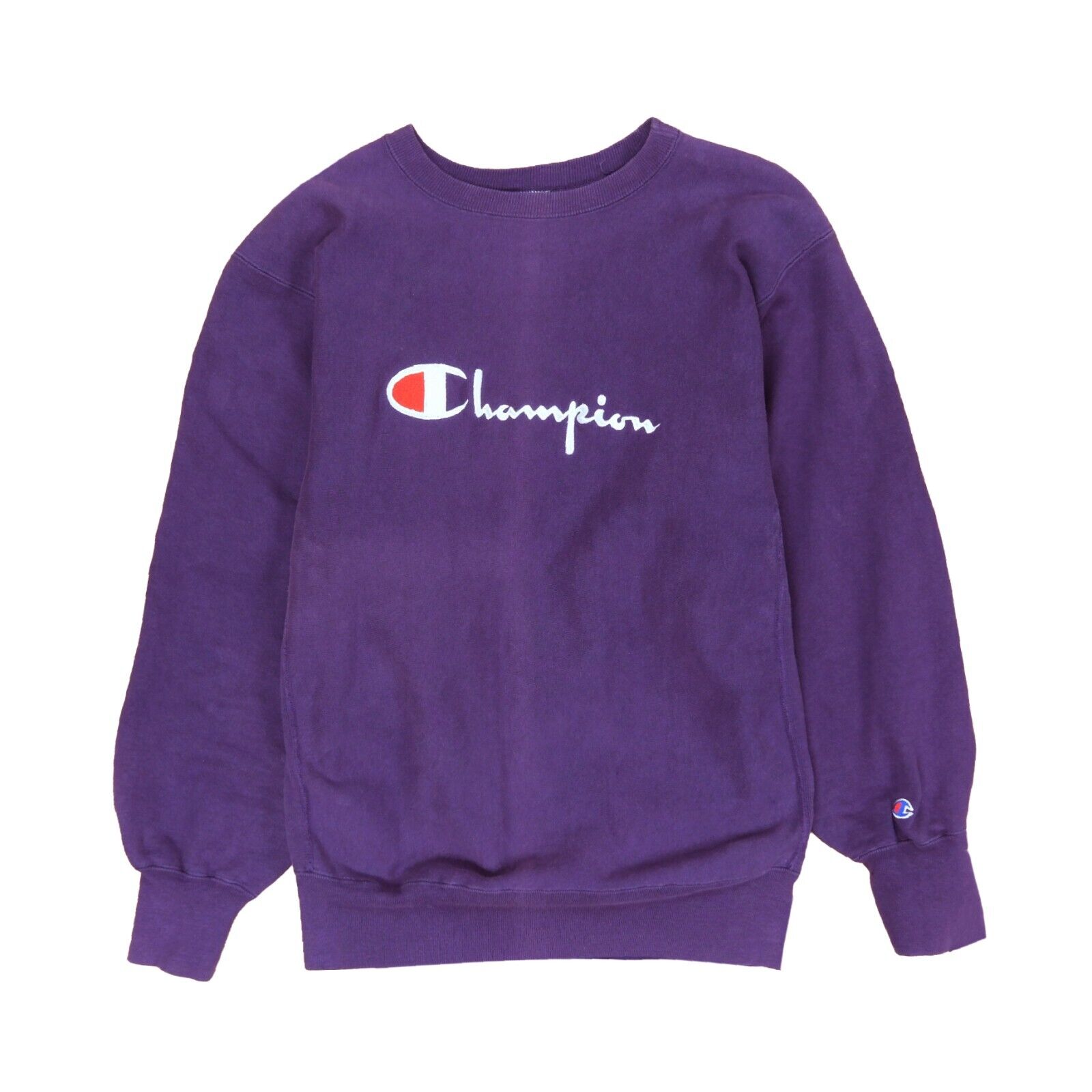 Vintage Champion Spell Out Reverse Weave Sweatshirt Size XL Purple 90s