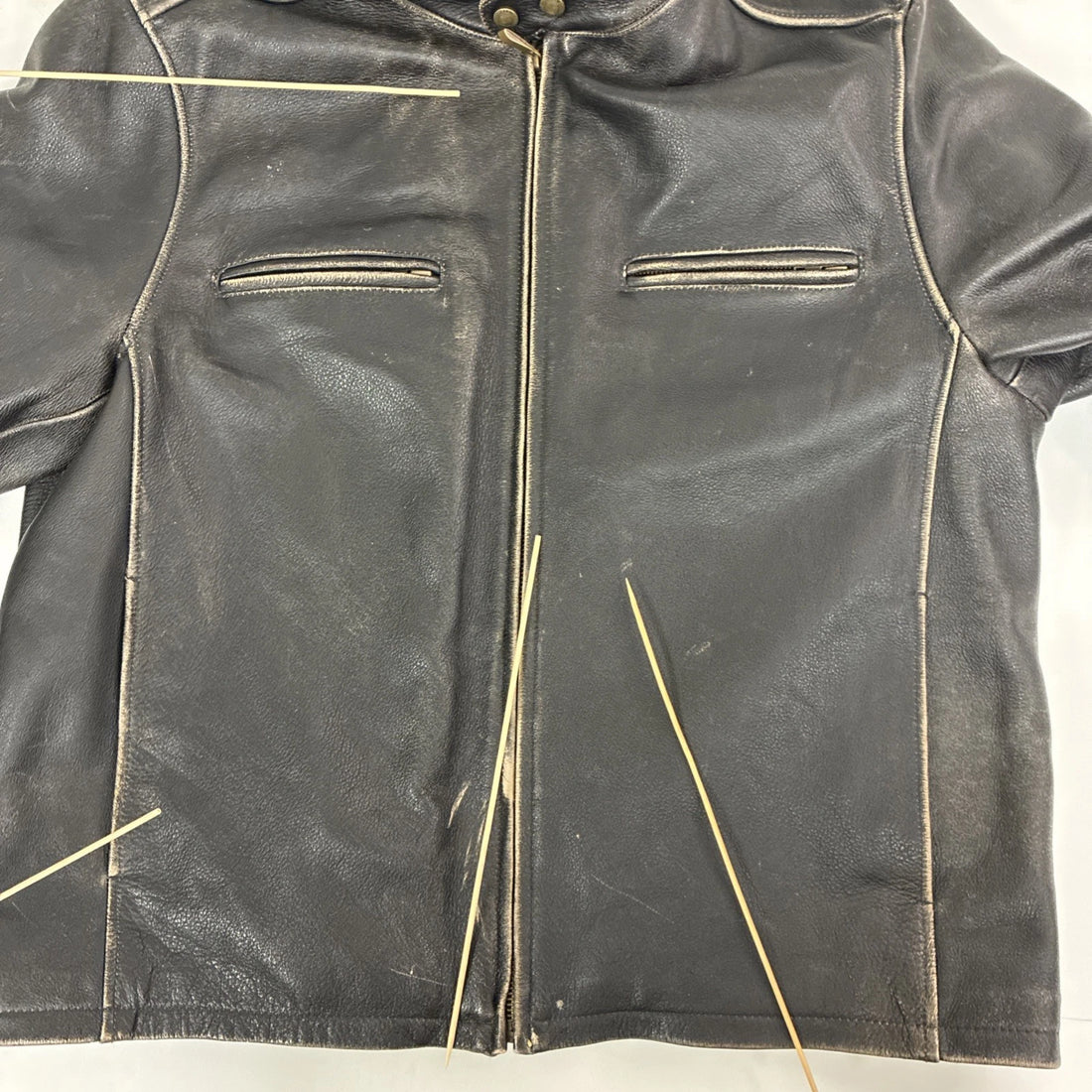 Wilson M Julian Leather Motorcycle Cafe Racer Jacket Size XL