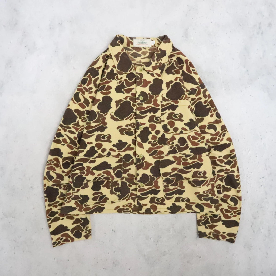 Vintage Redhead Duck Camo Button Up Shirt Size XL Cropped