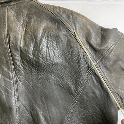 Vintage Anneta Price Lambskin Leather Bomber Jacket Size Medium
