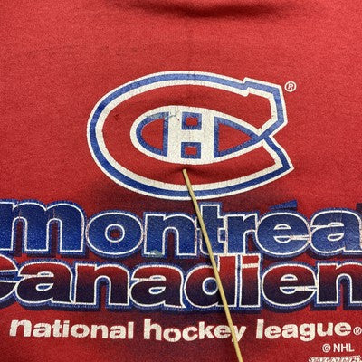 Vintage Montreal Canadiens Sweatshirt Crewneck Size Large Red 90s NHL