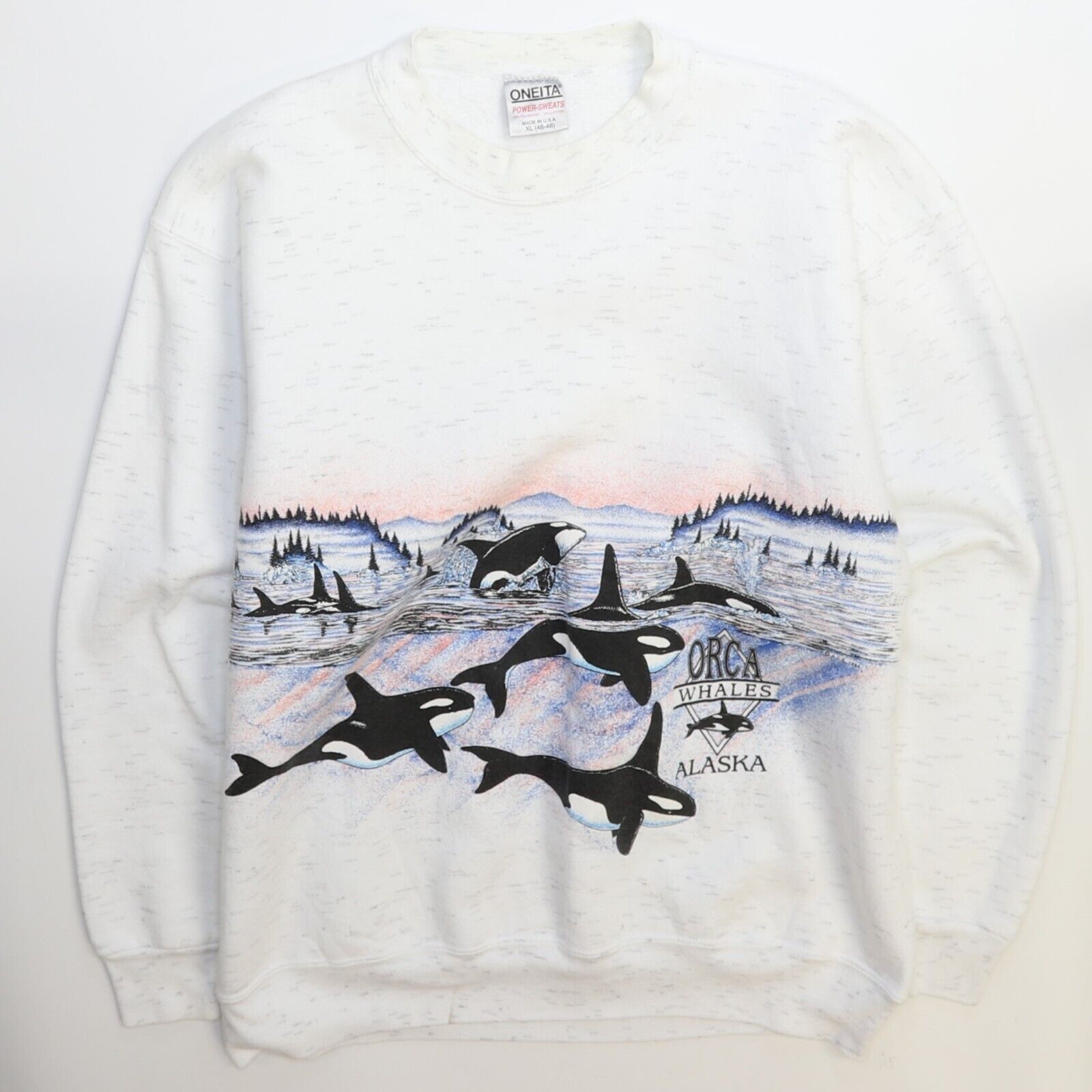 Vintage Orca Whales Alaska Crewneck Sweatshirt Size XL Nature Throwback Vault