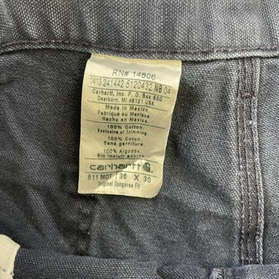 Vintage Carhartt Canvas Carpenter Work Pants Size 36 X 30 Blue