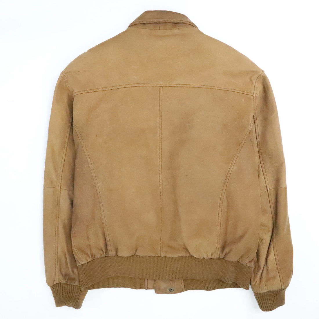 Vintage Sea Dream Leather Suede Bomber Jacket Size Medium Brown