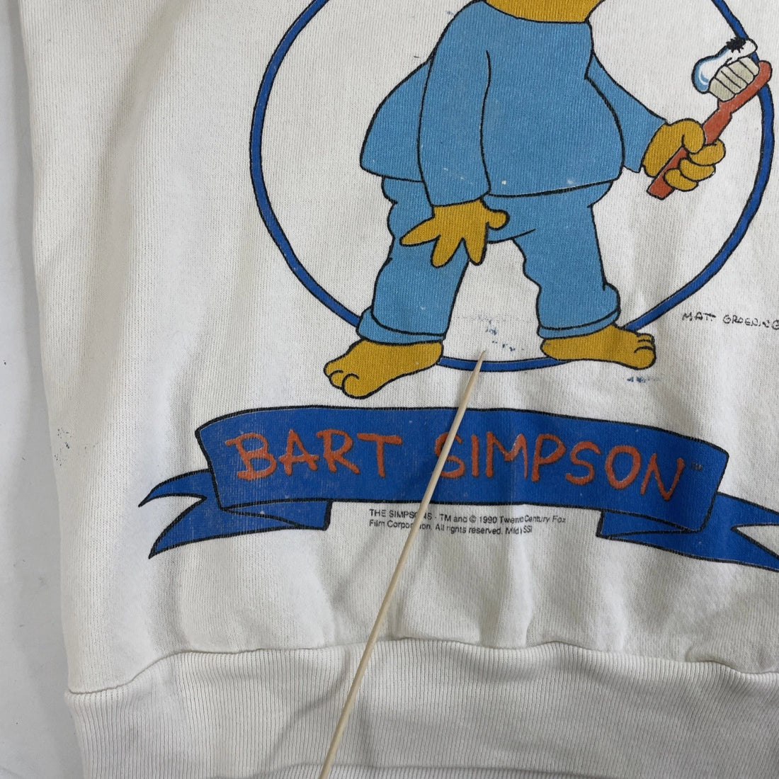 Vintage Bart Simpson Gross Man Crewneck Sweatshirt Size Small 1990 90s