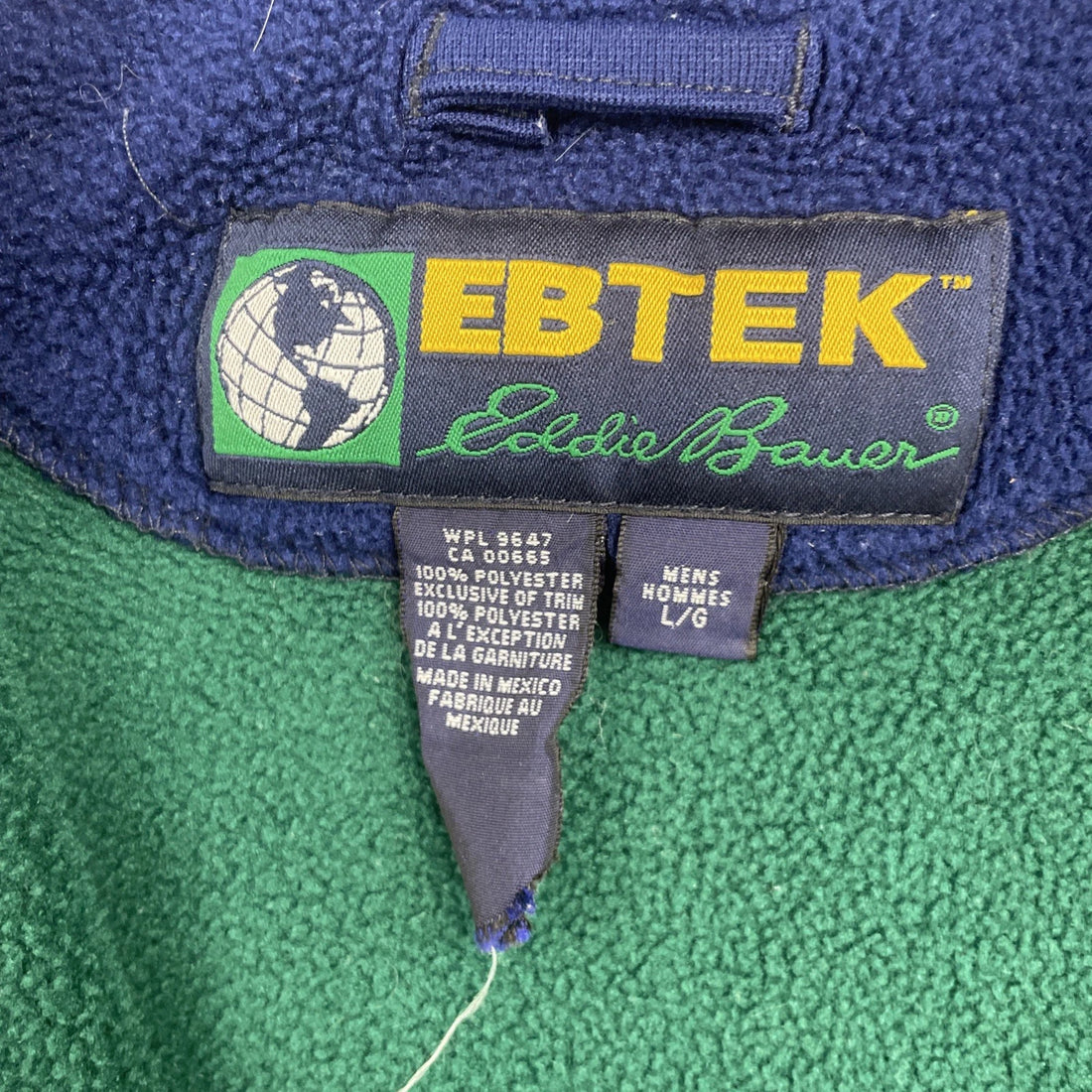 Vintage Eddie Bauer Ebtek Fleece Vest Jacket Size Large Green