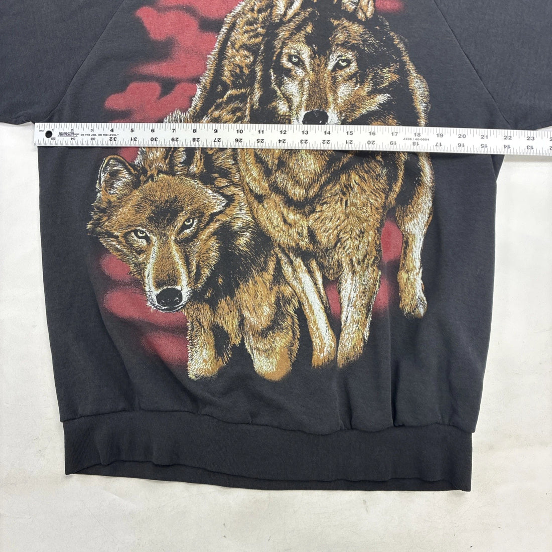 Vintage Wolf Jumbo Print Crewneck Sweatshirt Size XL Nature