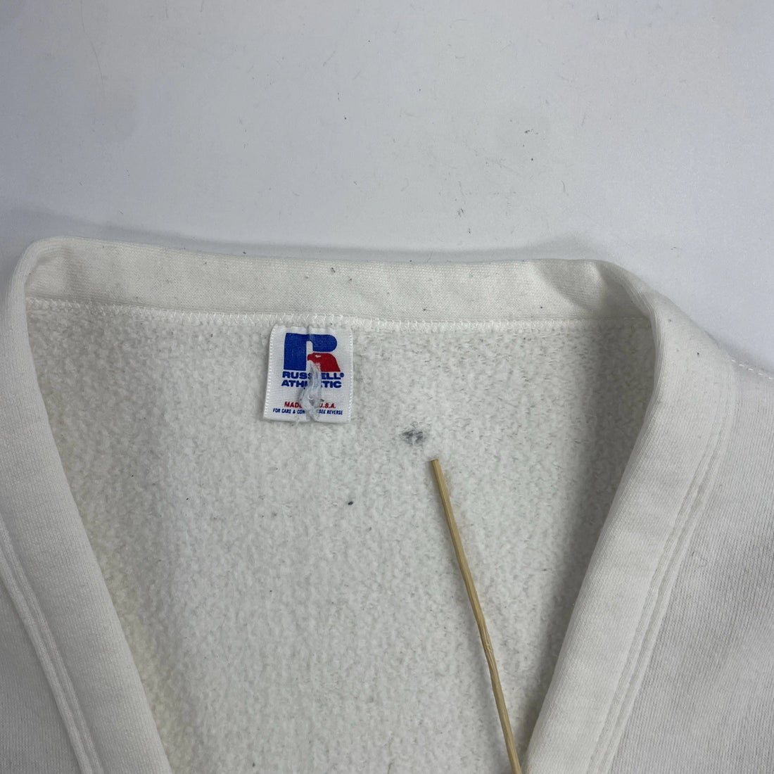 Vintage Russell Athletic Cardigan Sweatshirt Size Large White 90s