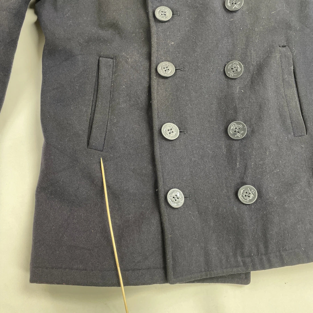 Alpha Industries Wool Pea Coat Jacket Size XL Blue