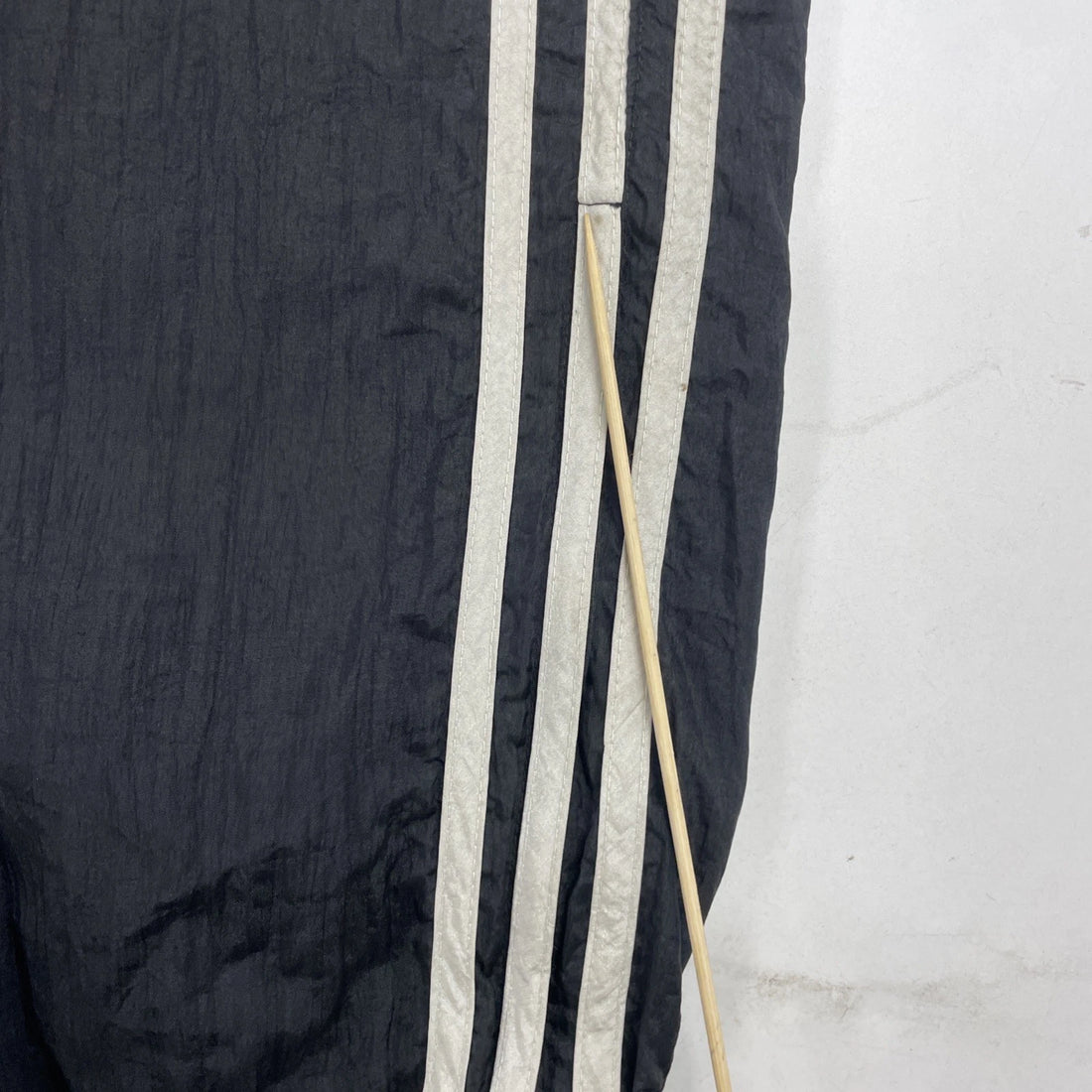 Vintage Adidas Nylon Track Pants Size Large Black Striped