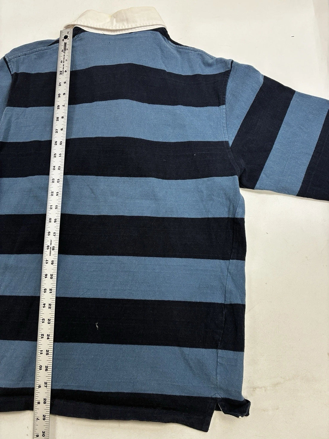 Vintage Doogan Donegal Rugby Shirt Size Large Blue Striped Long Sleeve England