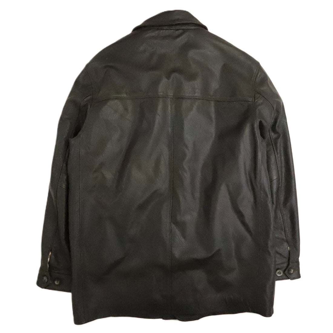 Chaps Leather Coat Jacket Size Large Brown