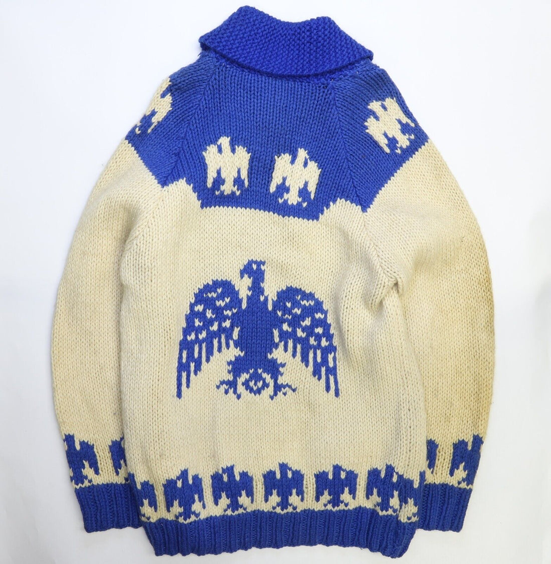 Vintage Thunderbird Wool Knit Cowichan Sweater Size XL