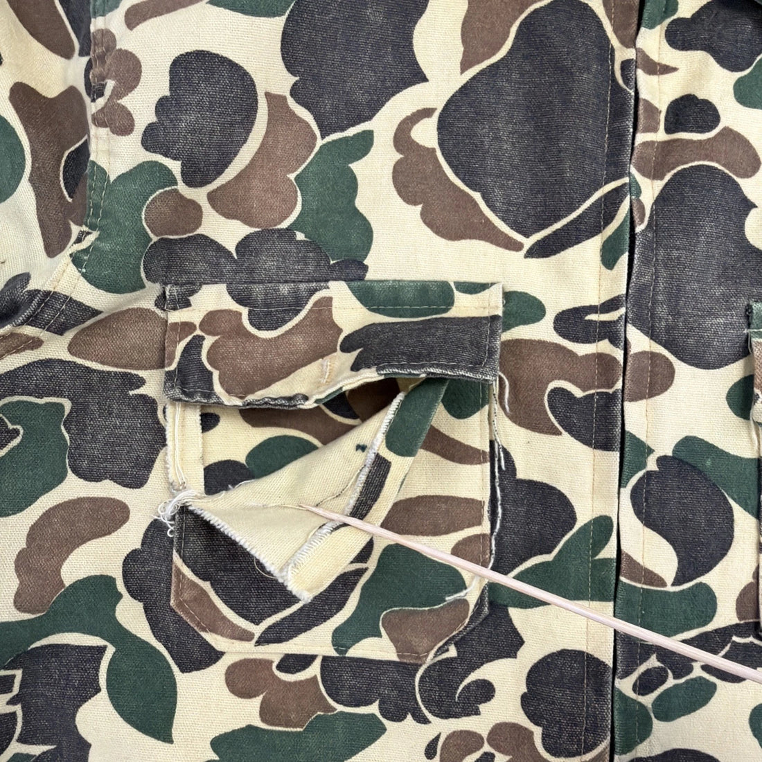 Vintage Deerskin Duck Camo Light Hunting Shirt Jacket Size XL Talon Zip