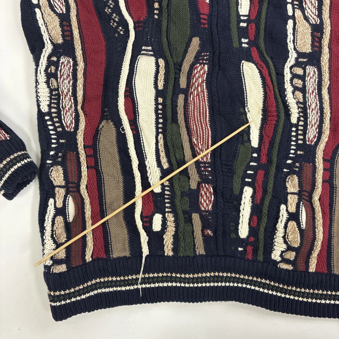 Vintage Cotton Traders 3D Knit Crewneck Sweater Size Large