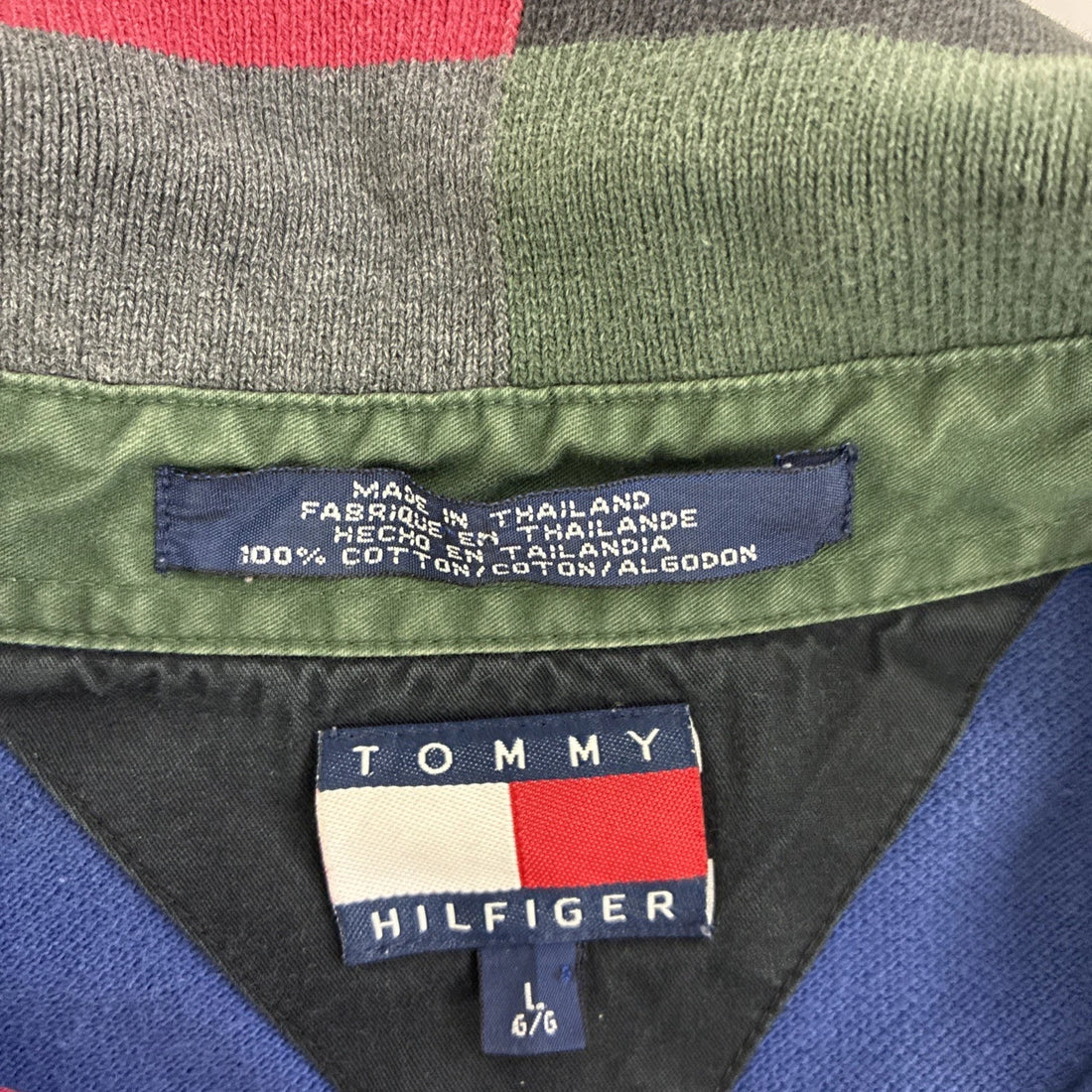Vintage Tommy Hilfiger Long Sleeve Rugby Shirt Size Large