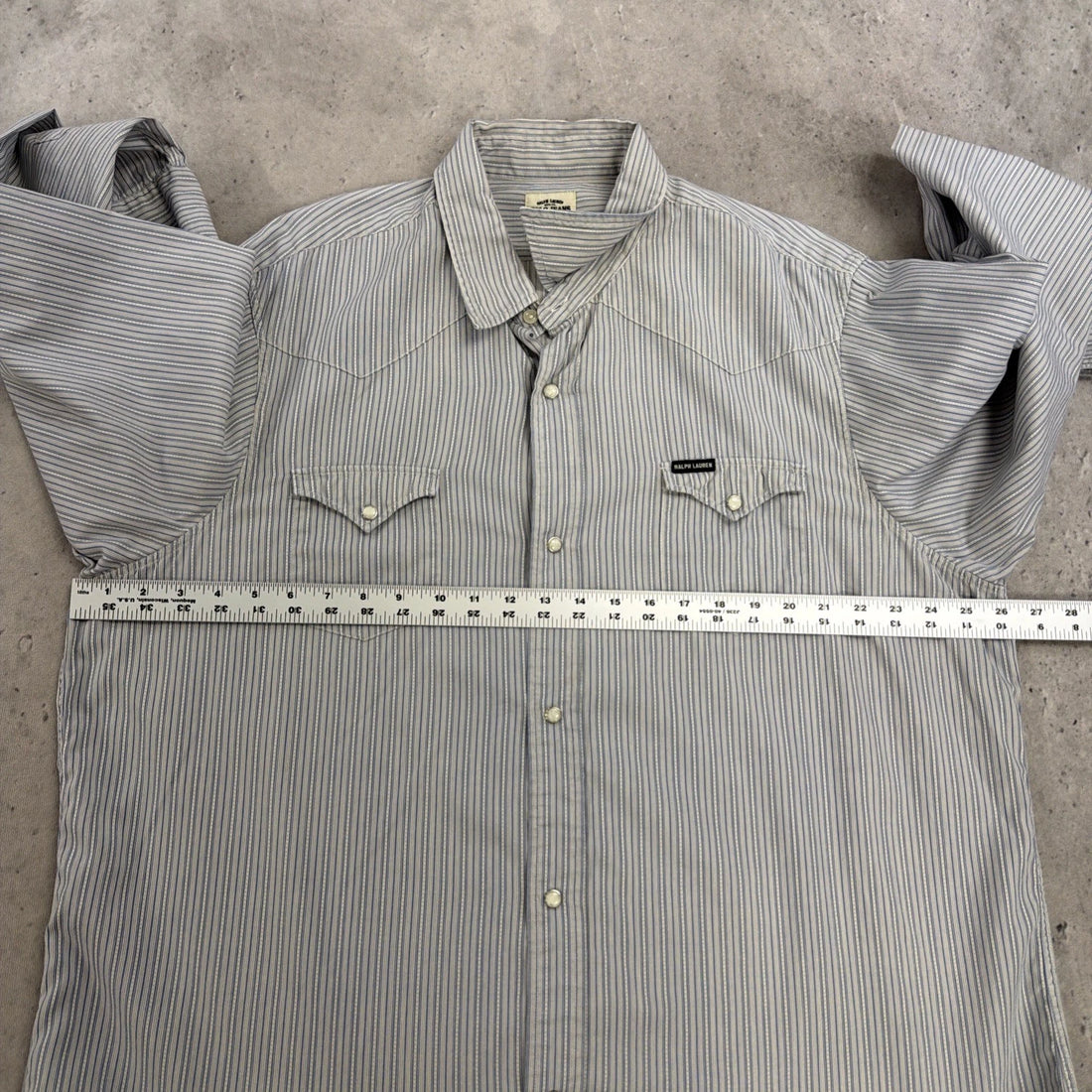 Vintage Polo Jeans Ralph Lauren Western Pearl Snap Shirt Size 2XL