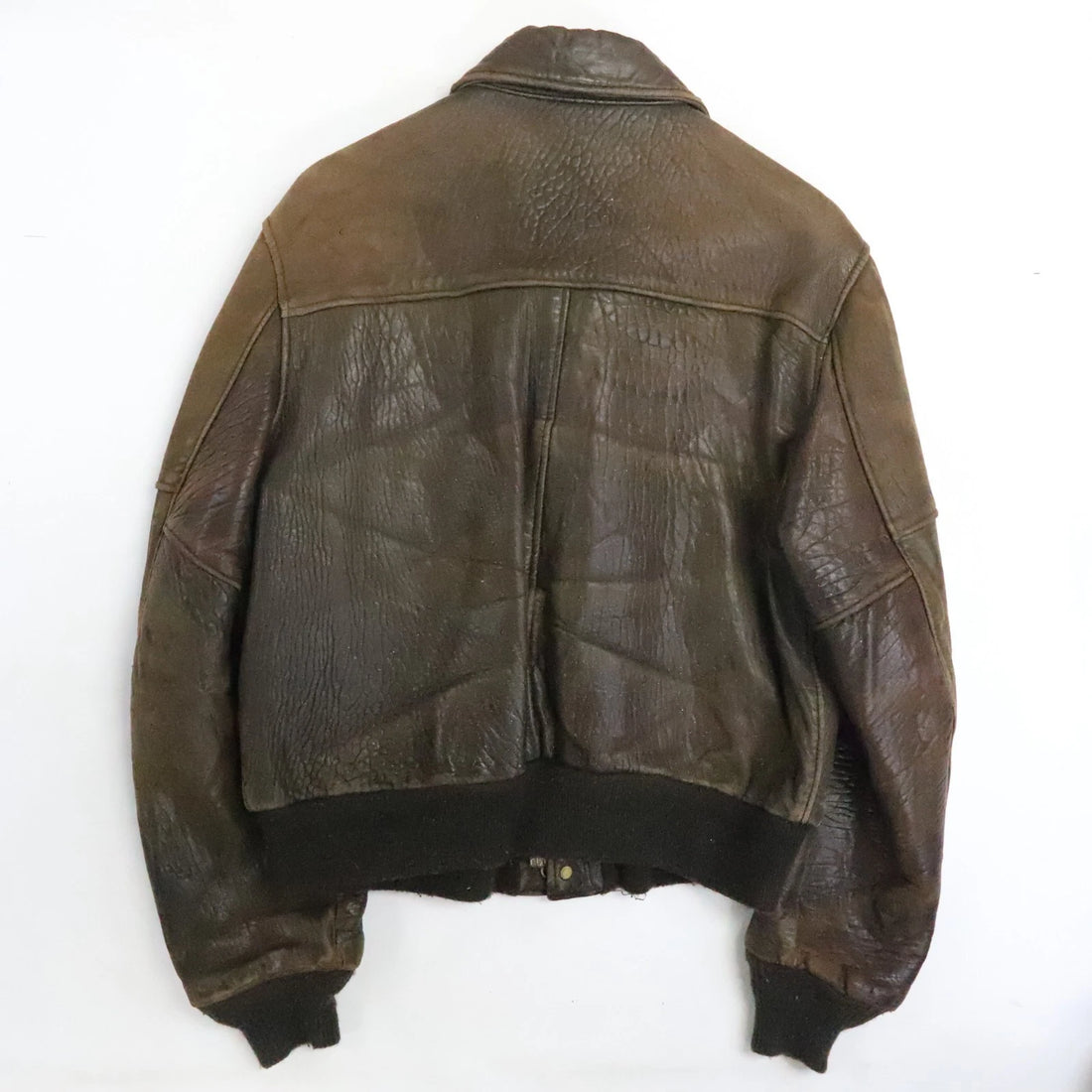 Vintage Schott NYC Leather Bomber Jacket Size 44 Brown