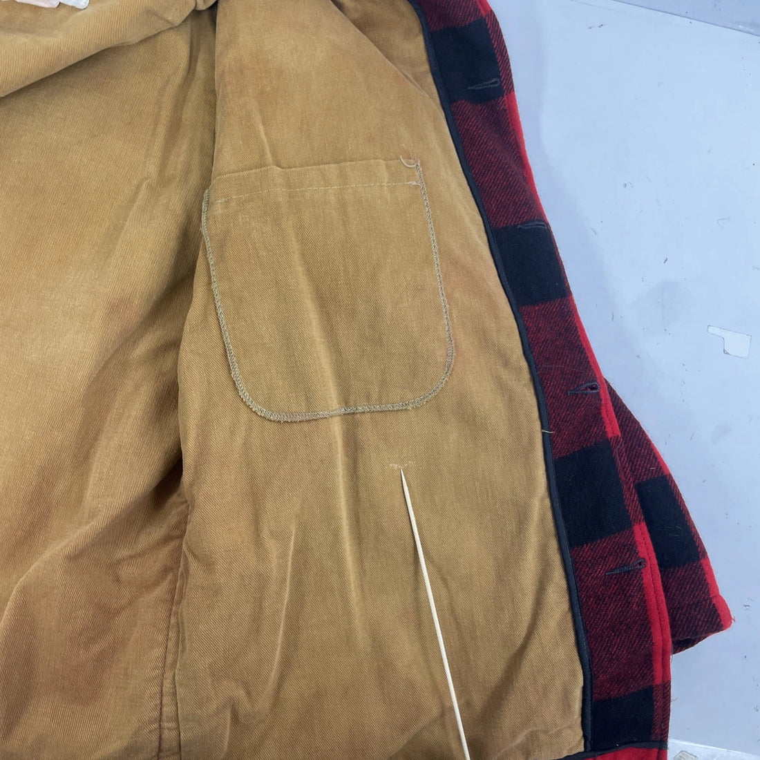 Vintage Woolrich Wool Mackinaw Hunting Coat Jacket Size 48 Buffalo Plaid