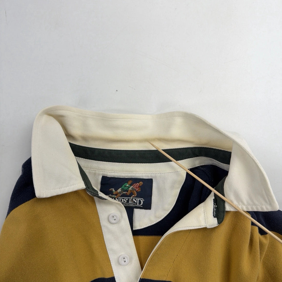 Vintage Lands End Striped Rugby Shirt Size Large Tall
