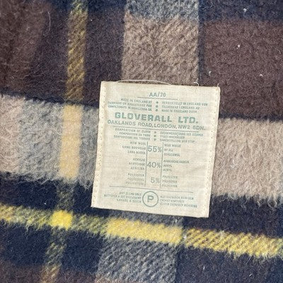 Vintage Gloverall Wool Duffle Coat Jacket Size 44L Brown Plaid Lined