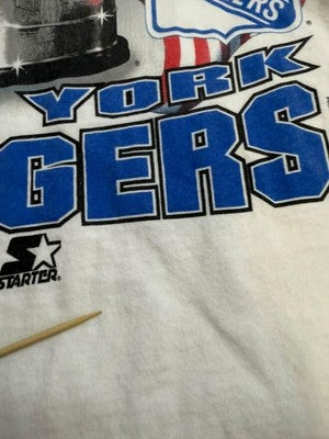 Vintage New York Rangers Stanley Cup Champs Starter T-Shirt Large 1994 90s NHL