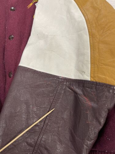 Vintage Merivale Marauders Leather Wool Varsity Bomber Jacket Size Medium