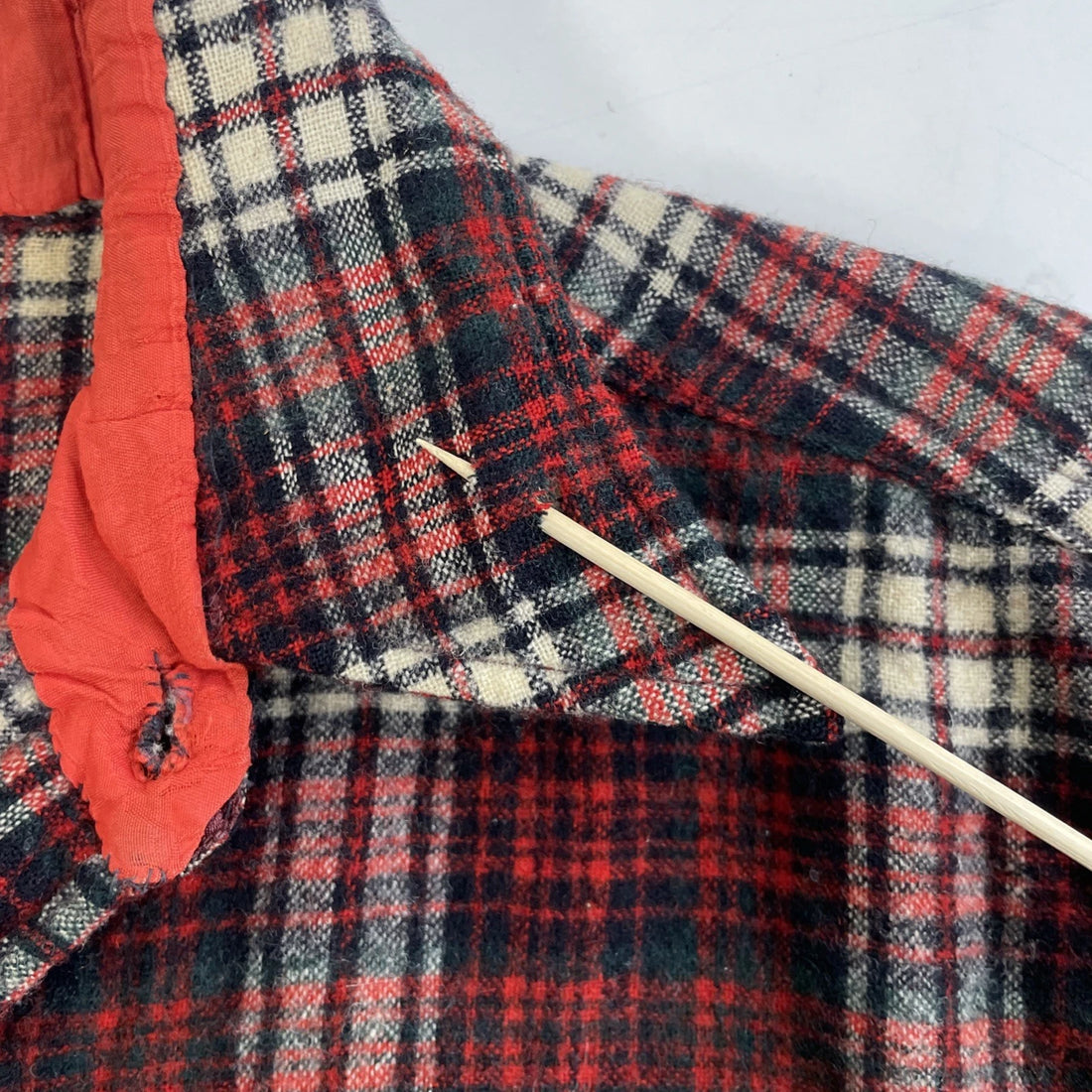 Wool Button Up Shirt Size Medium Red Plaid
