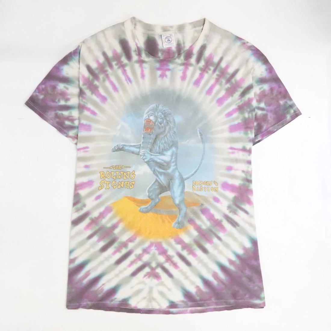 Vintage Rolling Stones Bridges To Babylon Tie Dye Band T-Shirt Size XL 90s