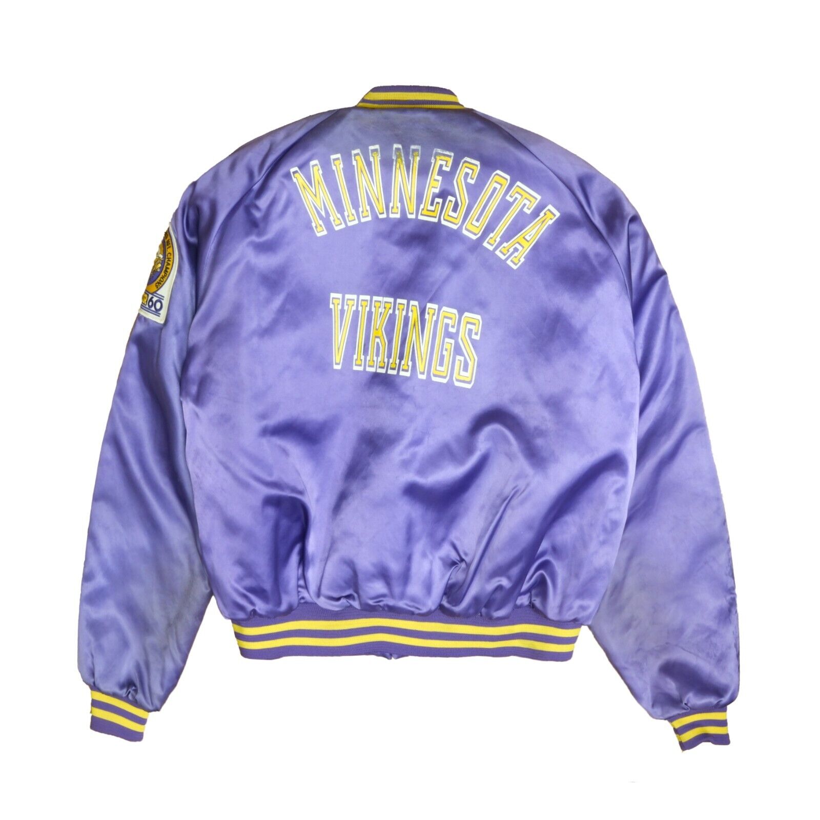 Vintage Minnesota Vikings Chalk Line Satin Bomber Jacket Size 2XL Purp –  Throwback Vault