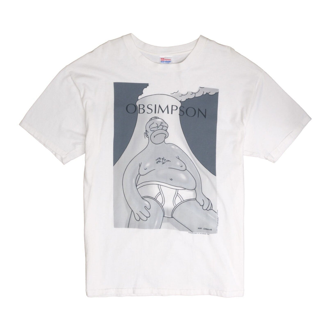 Vintage OBSIMPSON Homer Simpson T-Shirt Size XL White Cartoon 1995 90s