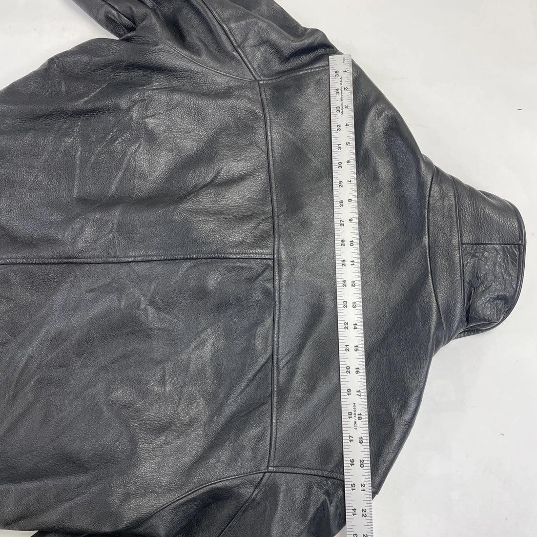 Bostonian Leather Coat Jacket Size Large Black
