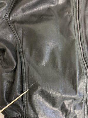Vintage Leather Bomber Jacket Size Large Black
