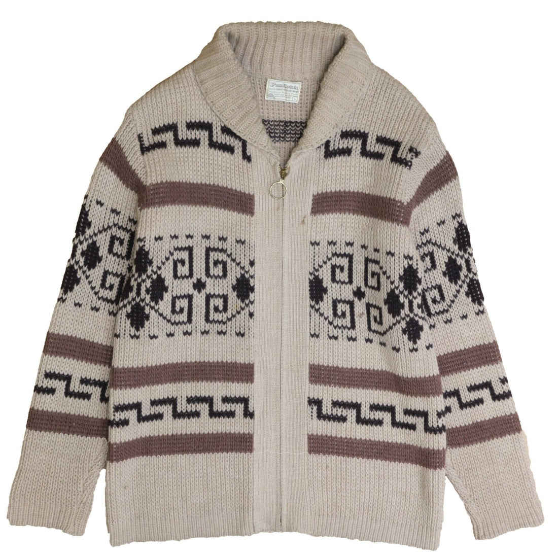 Vintage Pendleton High Grade Western Wear Wool Knit Cowichan Sweater Size Large