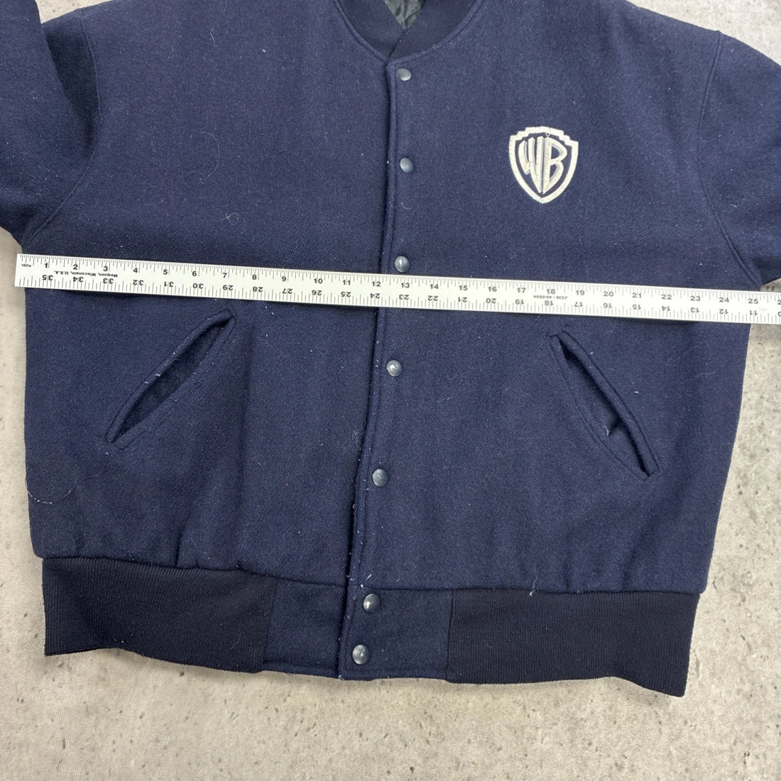 Vintage Looney Tunes Warner Bros Wool Varsity Jacket Size Medium