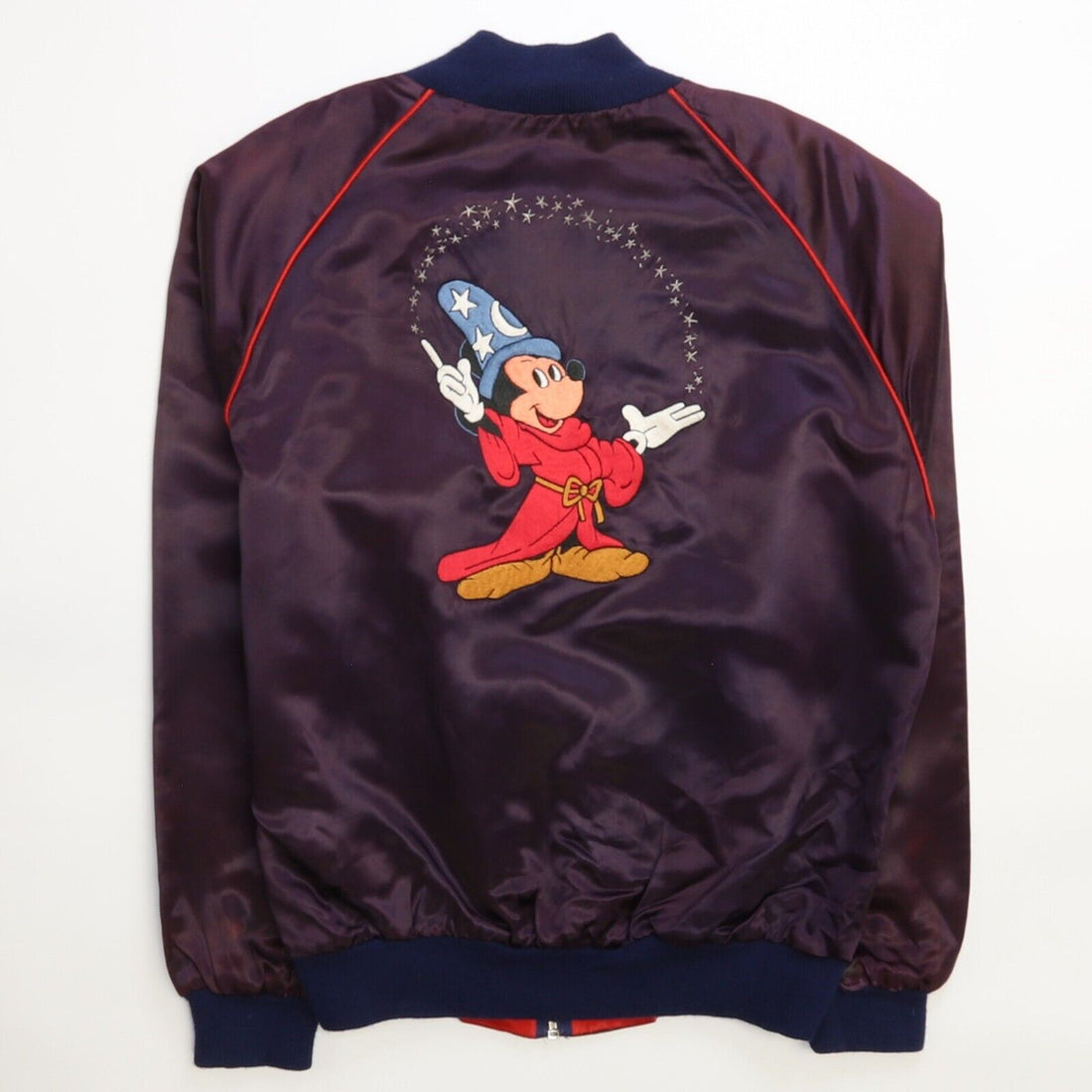 Vintage Mickey Mouse Fantasia Disney Satin Bomber Jacket Size 38