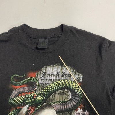 Vintage Snake Skull Graveyard 3D Emblem Just Brass T-Shirt Size Medium 1988 80s
