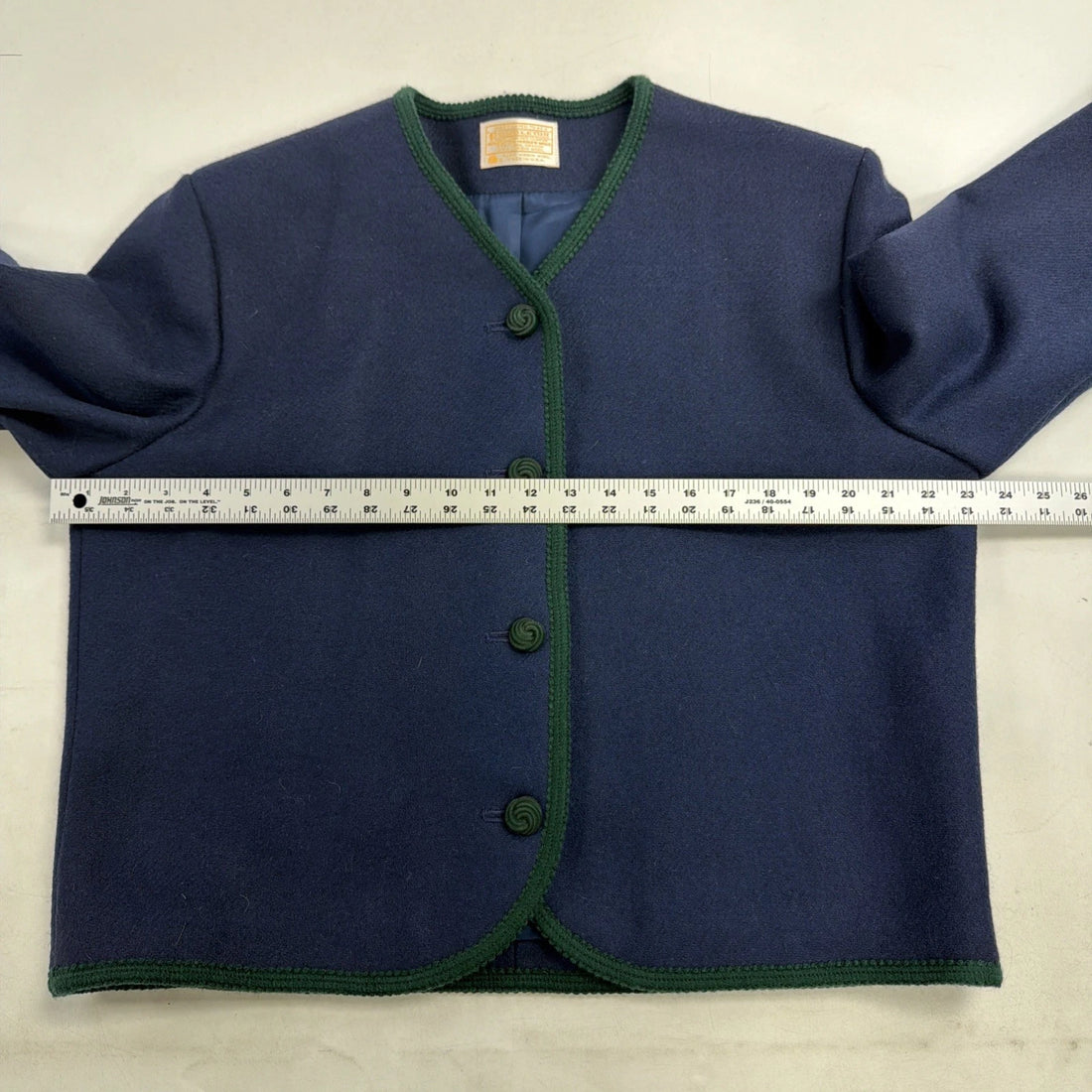 Vintage Pendleton Wool Cropped Jacket Womens Size Large Blue